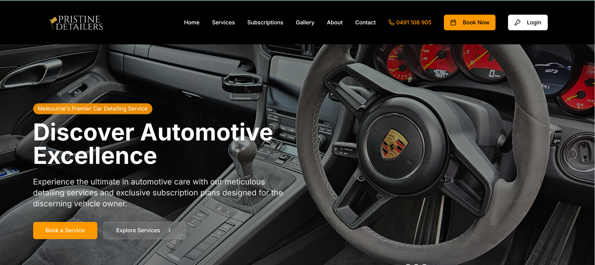 Pristine Detailers website